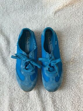Keds Bright Blue Canvas and Suede Sneakers